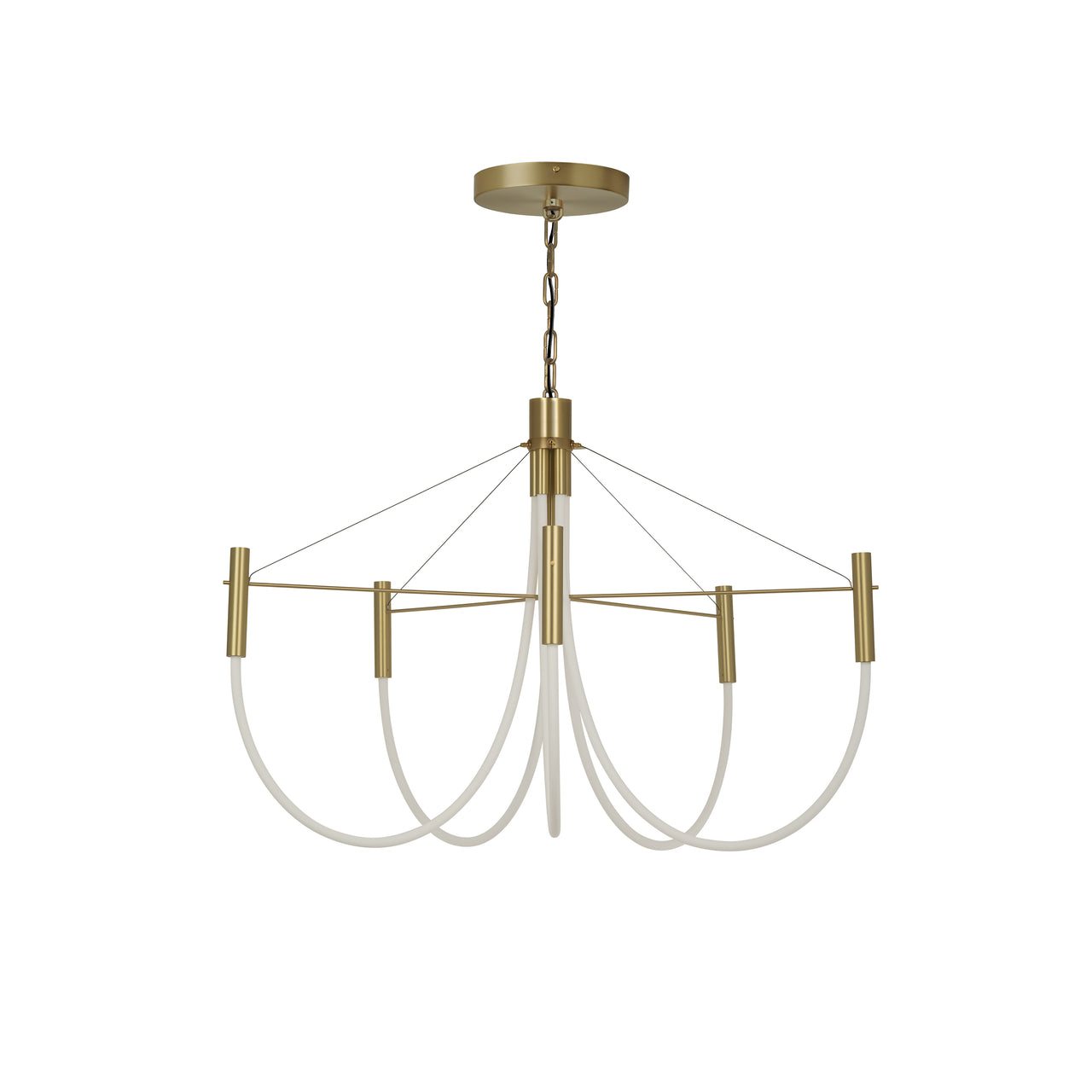 Paradoxe Chandelier: 5 + Chain + Satin Brass
