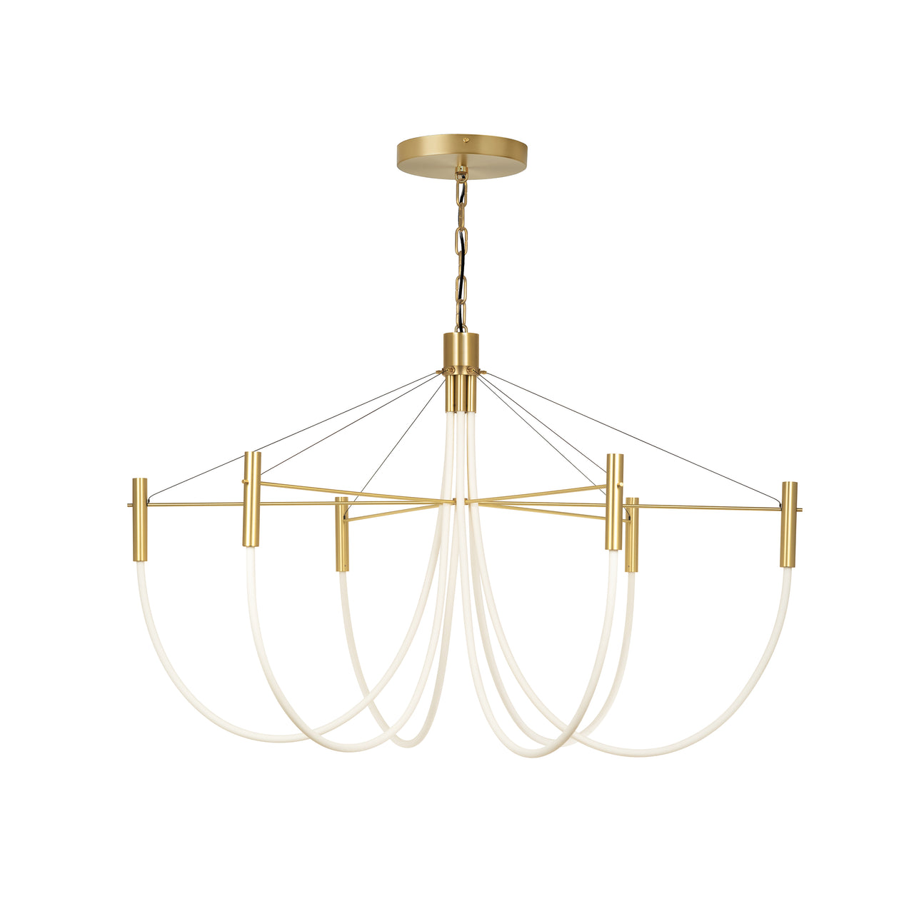 Paradoxe Chandelier: 6 + Chain + Satin Brass