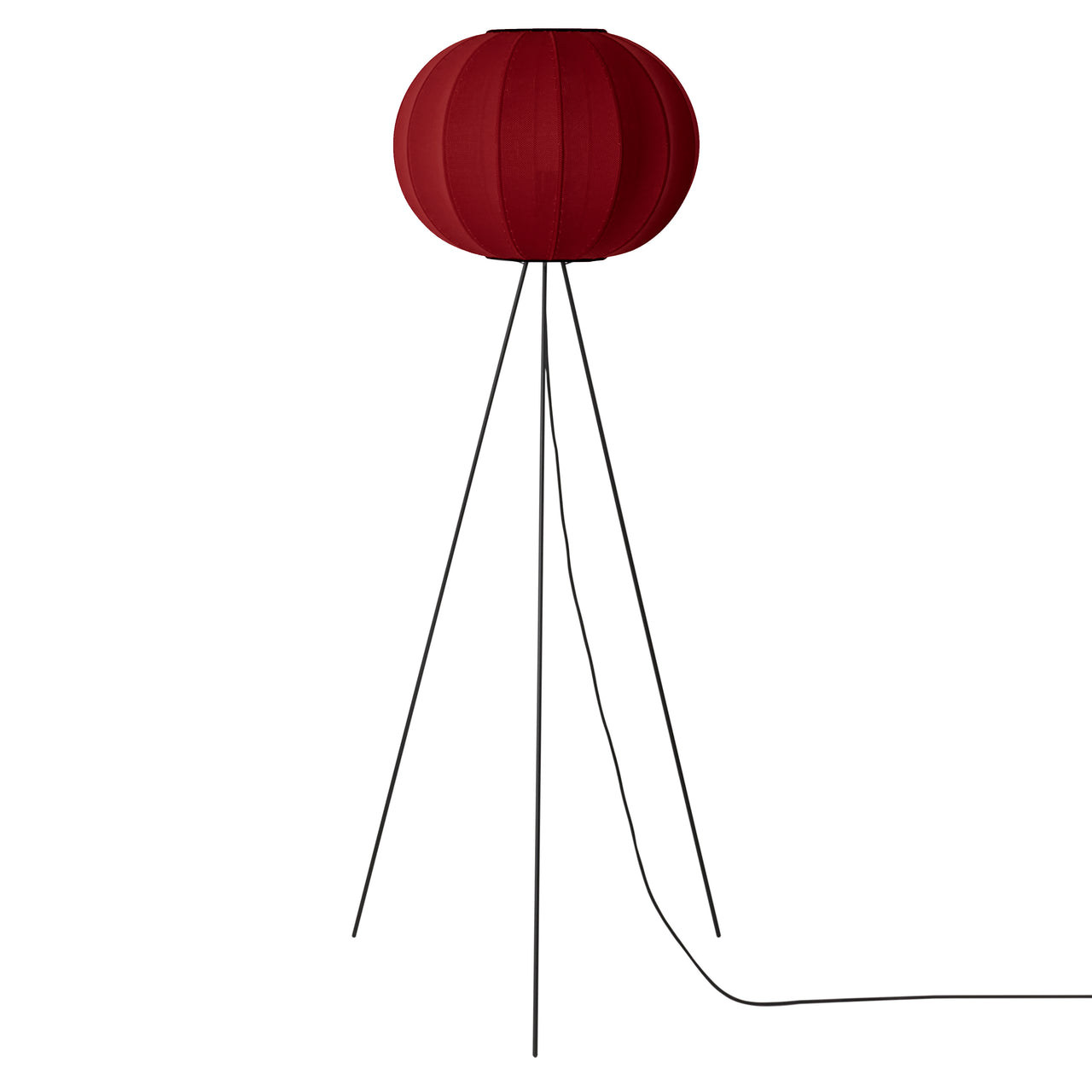 Knit-Wit Floor Lamp: High + Round 45 + Maple Red