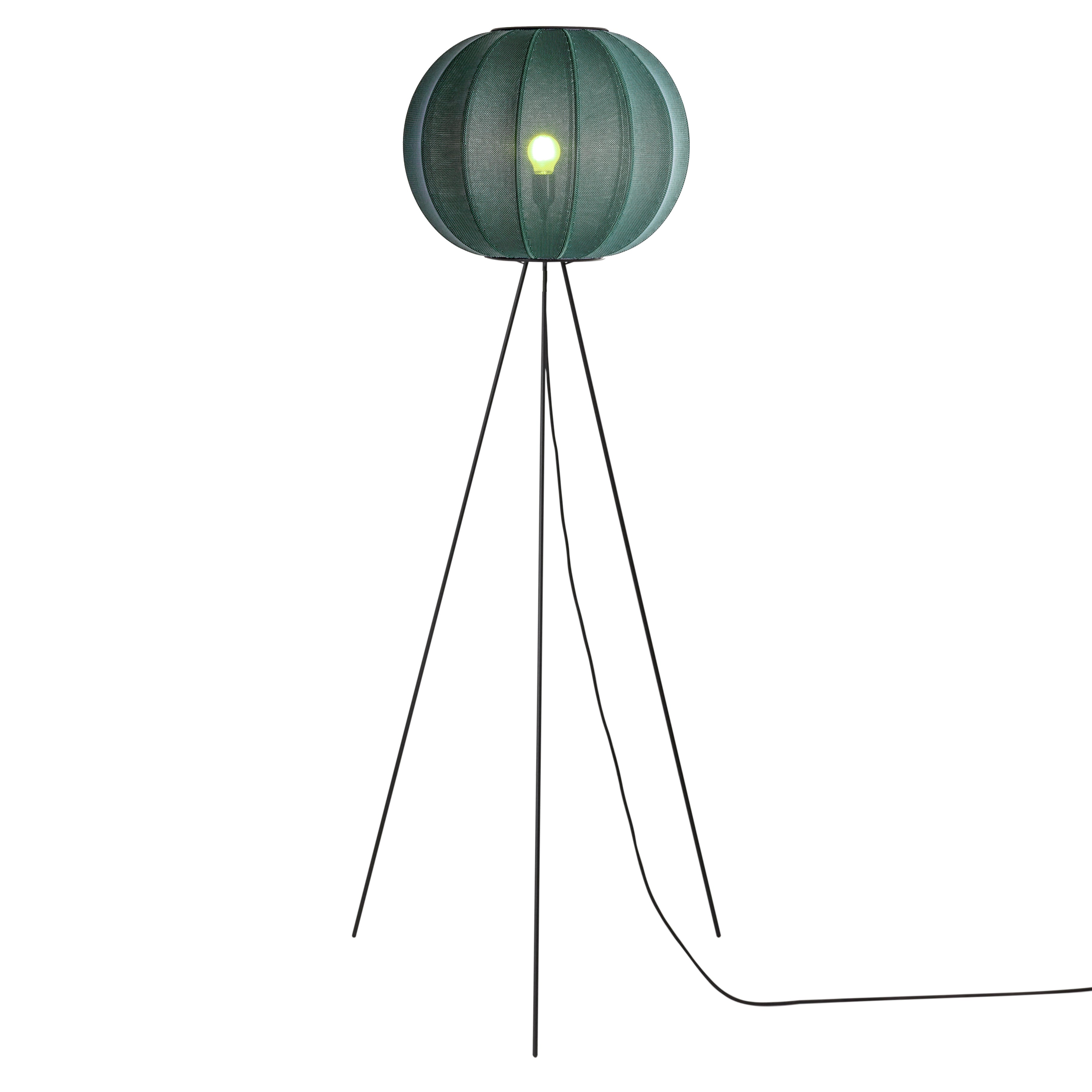 Knit-Wit Floor Lamp: High + Round 45 + Seagrass