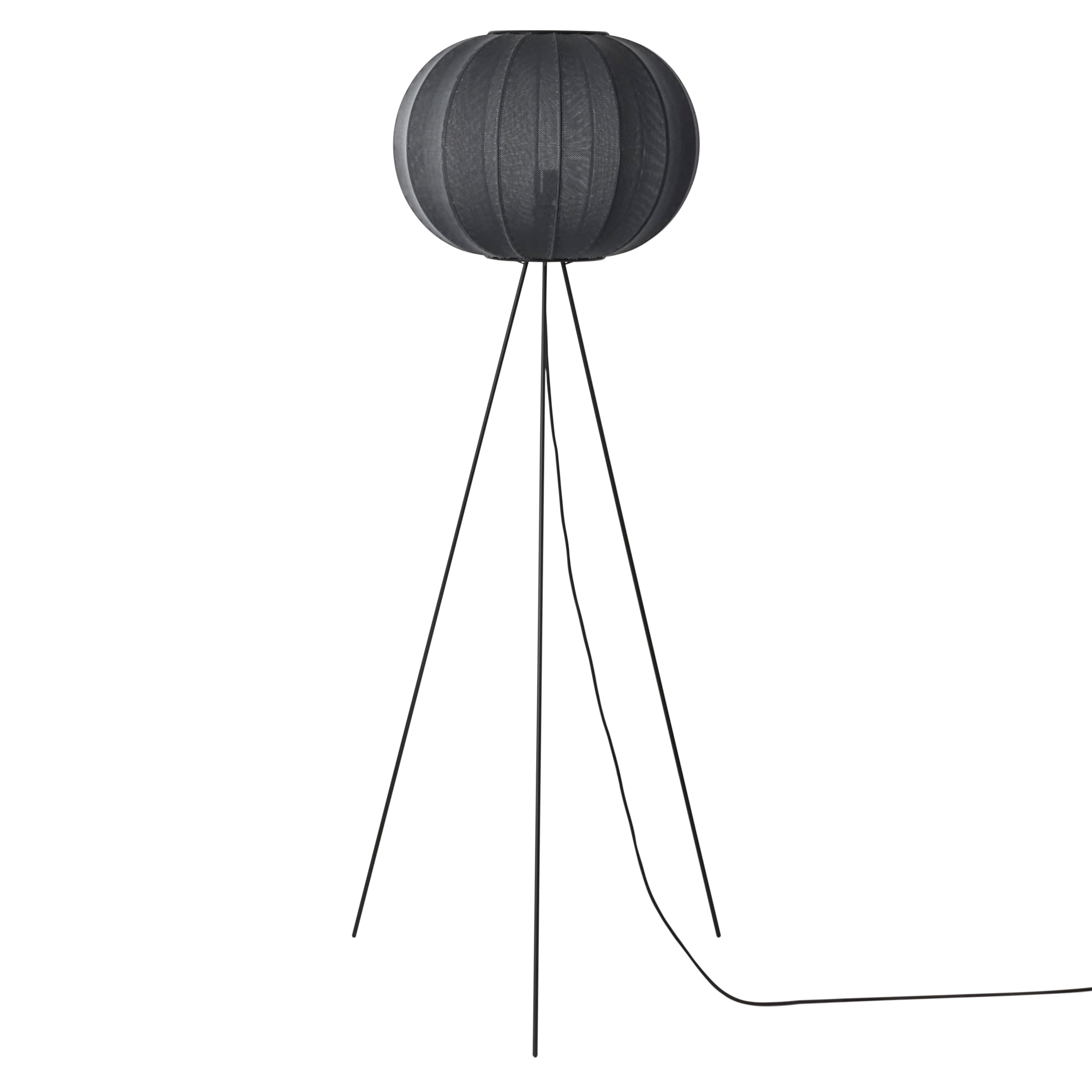 Knit-Wit Floor Lamp: High + Round 45 + Black
