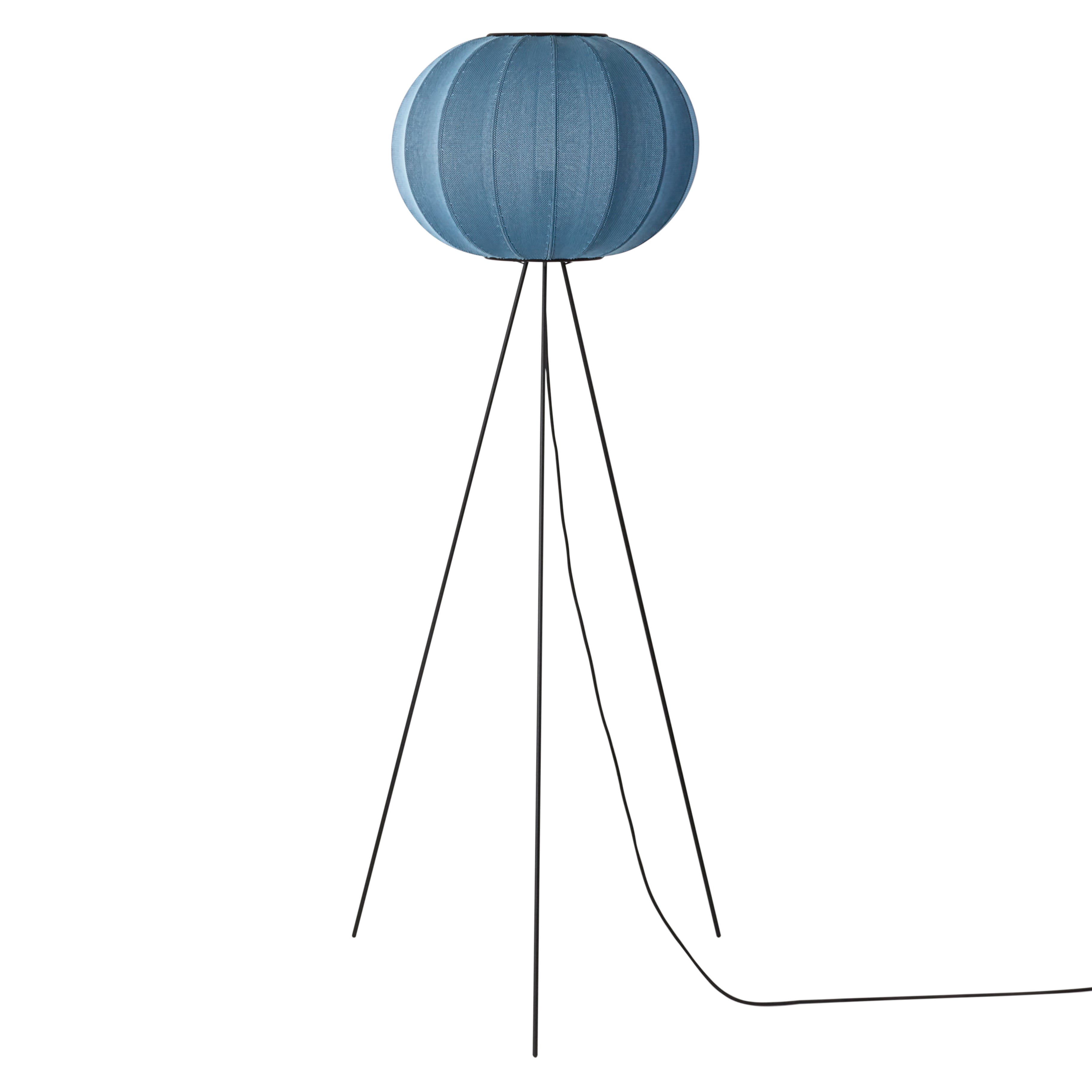 Knit-Wit Floor Lamp: High + Round 45 + Blue Stone