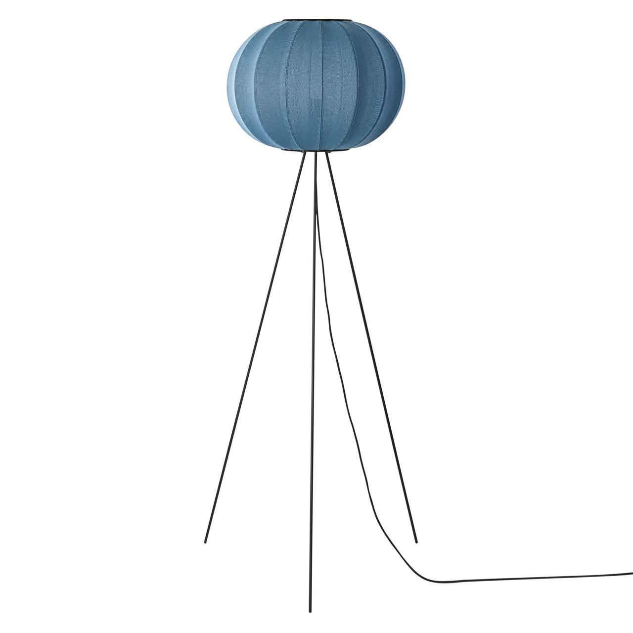 Knit-Wit Floor Lamp: High + Round 45 + Blue Stone