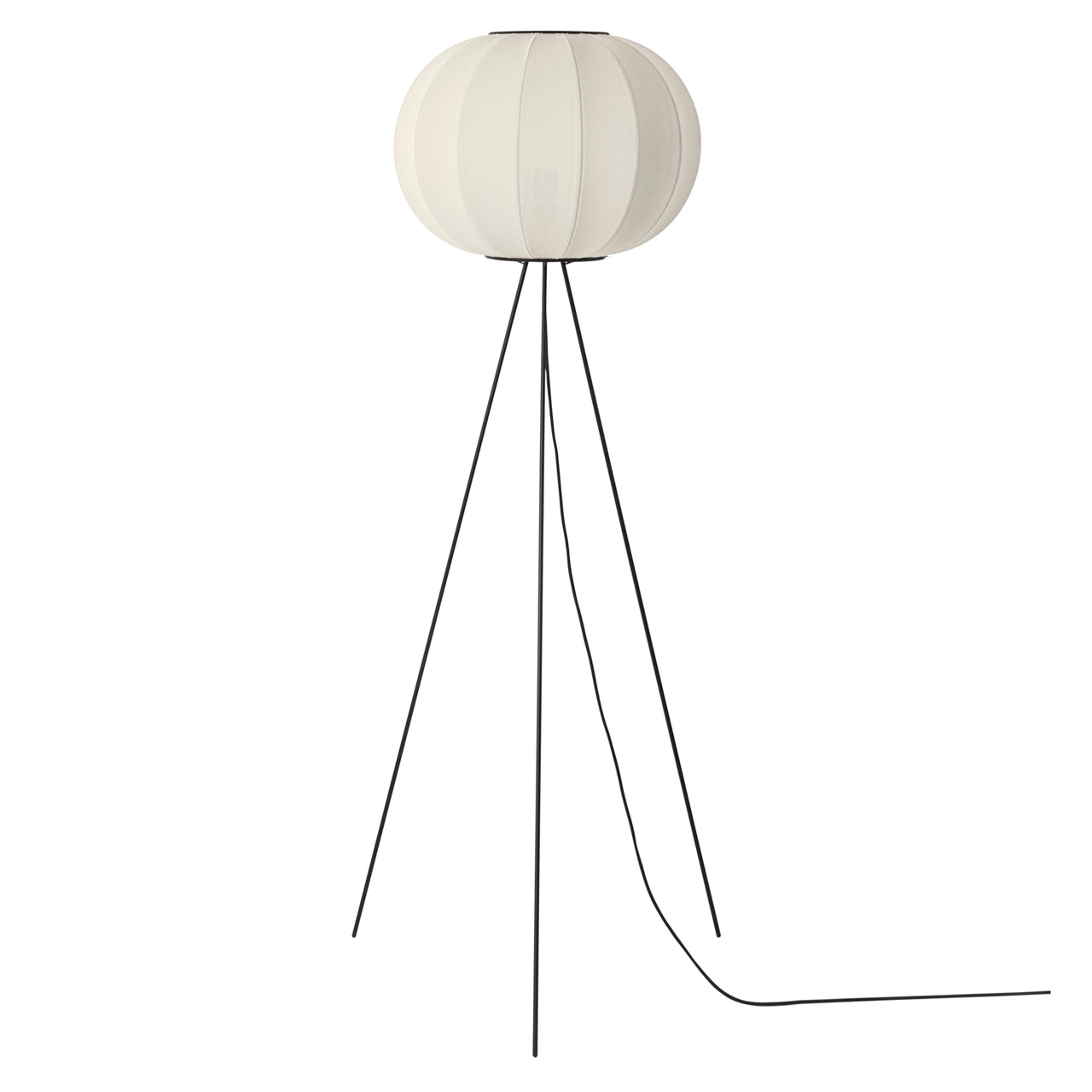 Knit-Wit Floor Lamp: High + Round 45 + Pearl White