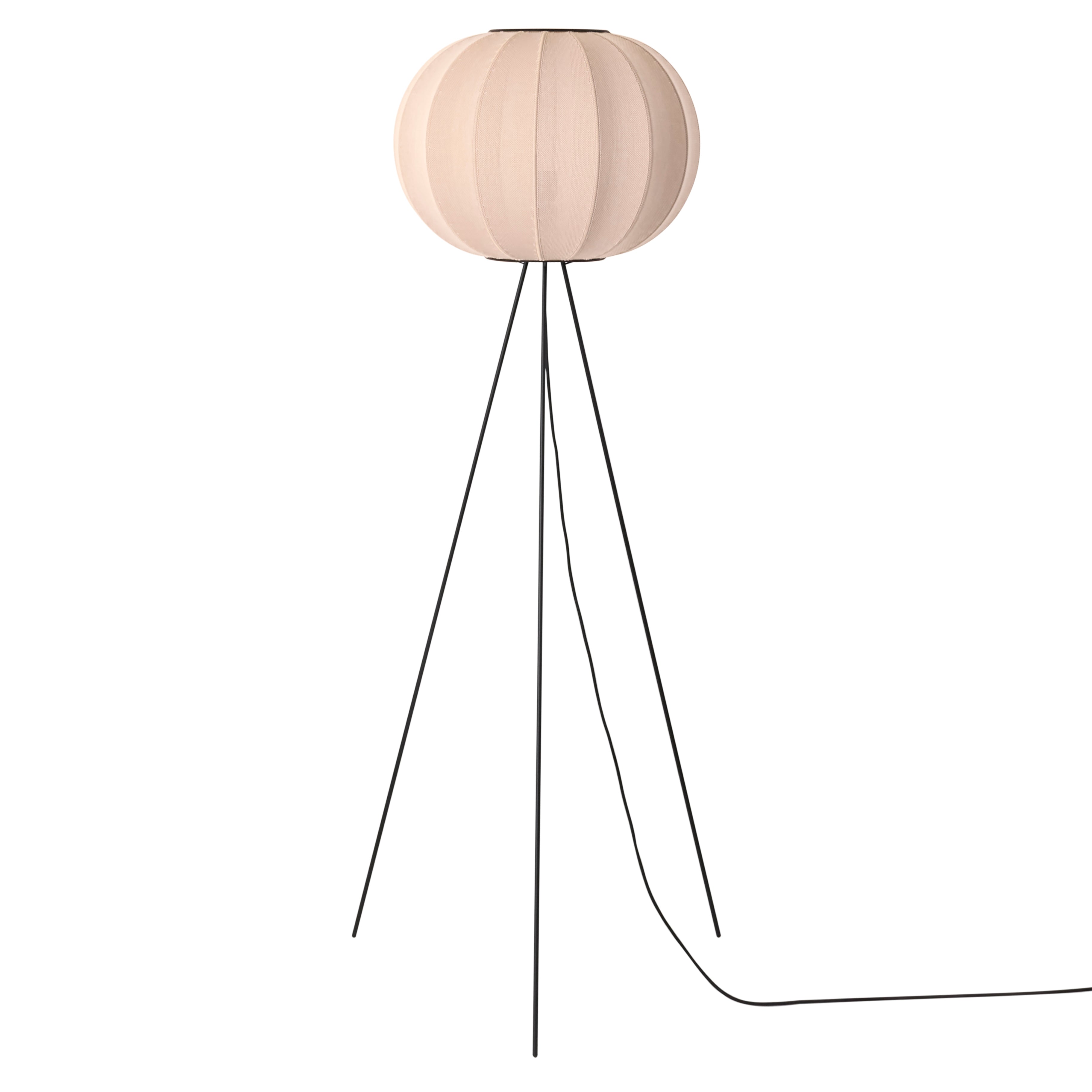 Knit-Wit Floor Lamp: High + Round 45 + Sand Stone