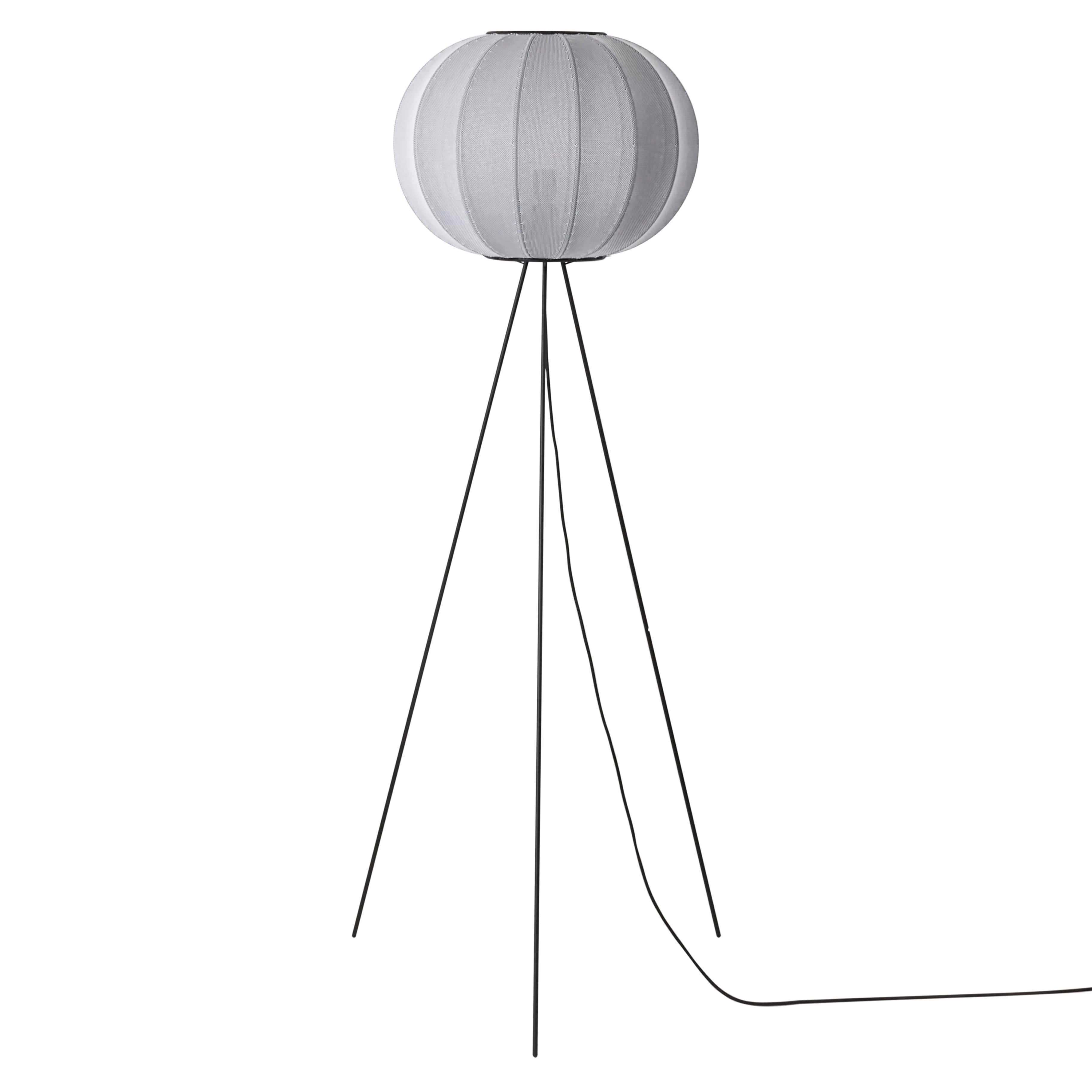 Knit-Wit Floor Lamp: High + Round 45 + Sliver