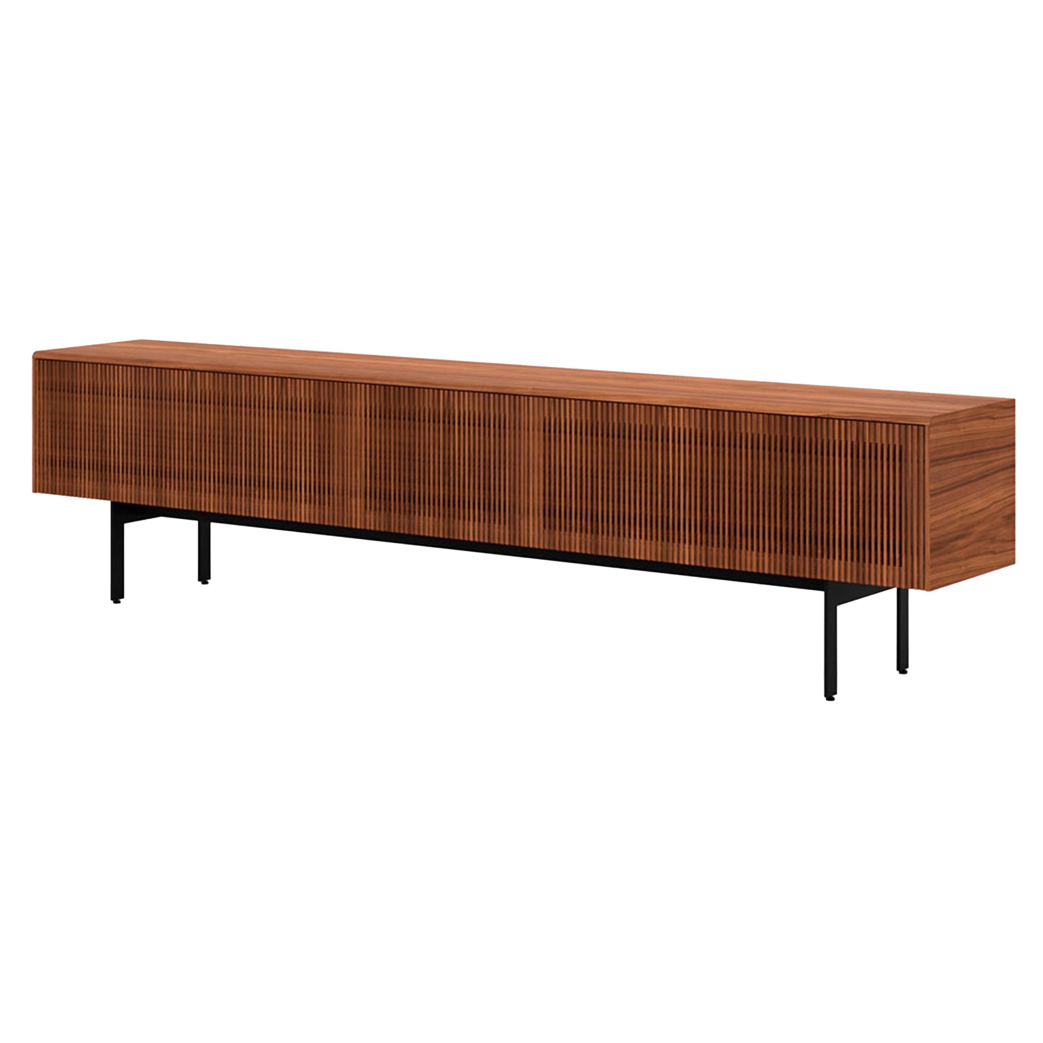 Malmo Technic Sideboard: Large + Super-Matt Walnut + Black + Composition 3