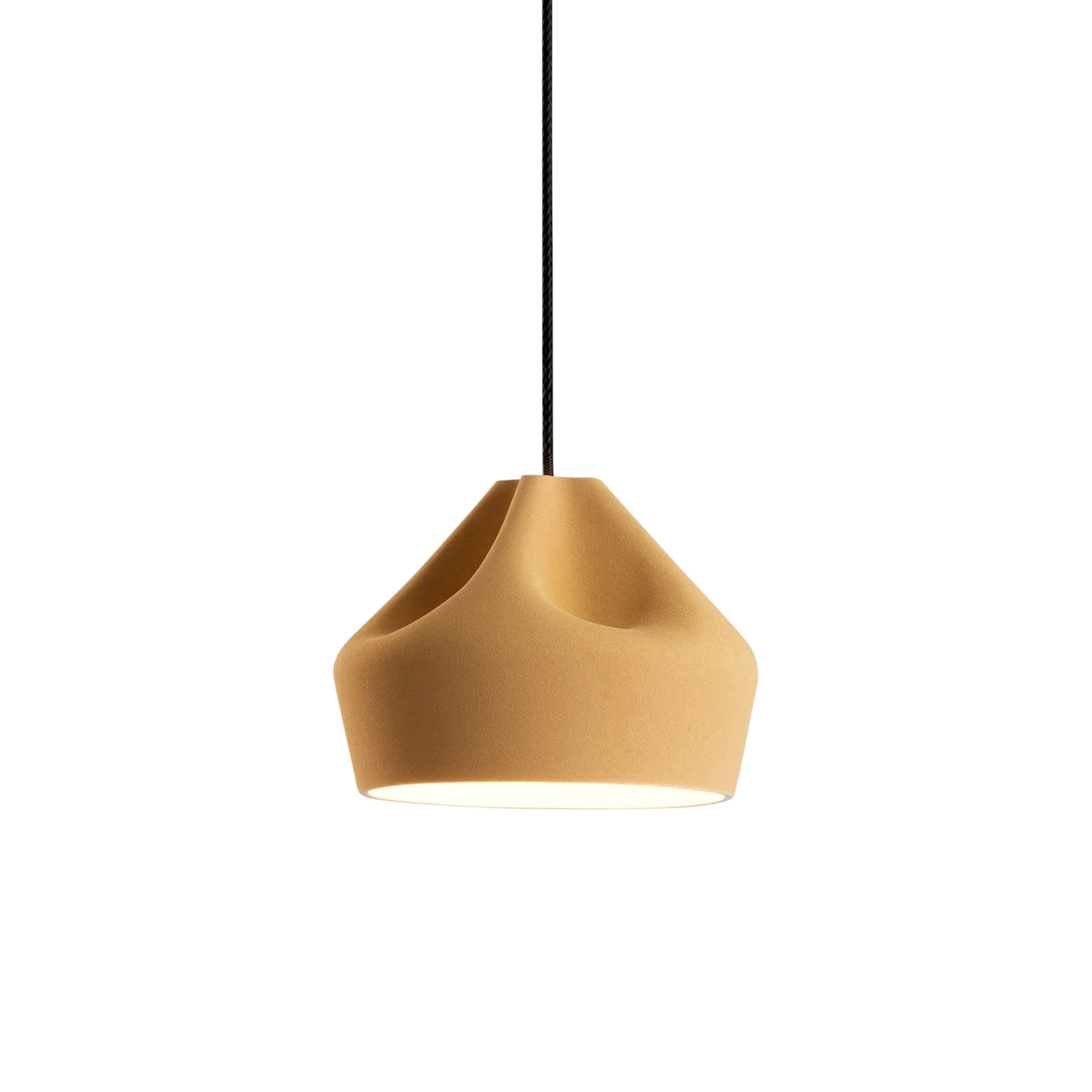 Pleat Box 24 Pendant Light: Ocher + White