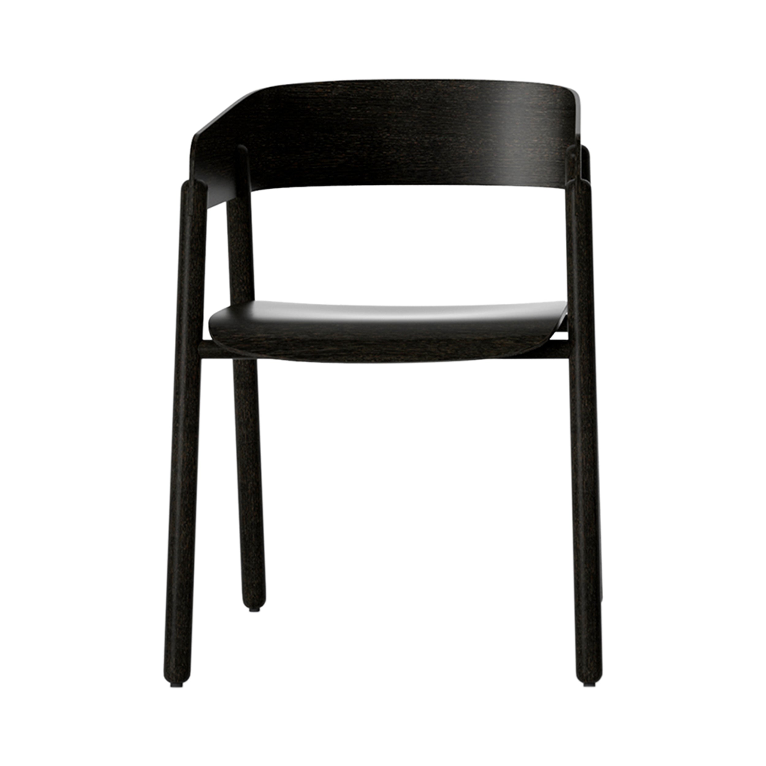 Mava Armchair: Dark Grey Stained Oak + Dark Grey Stained Oak