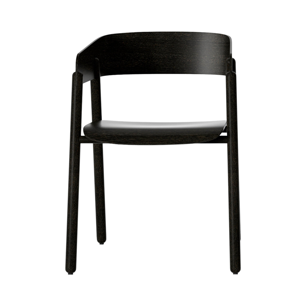 Mava Armchair: Dark Grey Stained Oak + Dark Grey Stained Oak
