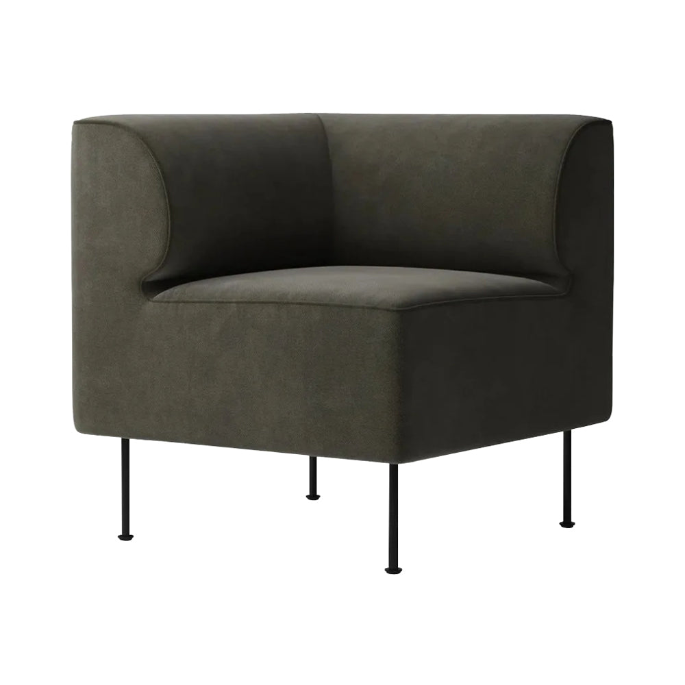 Eave Dining Sofa: Corner + Steel Base + Left