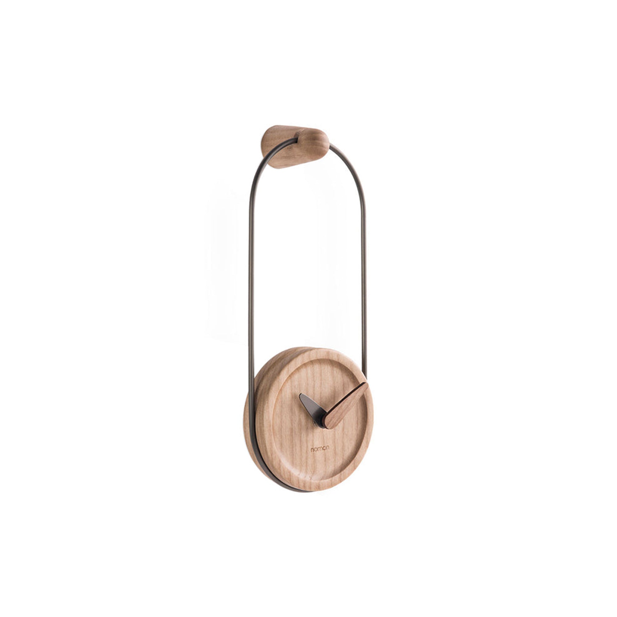 Micro Eslabón Clock: Graphite Brass + Oak