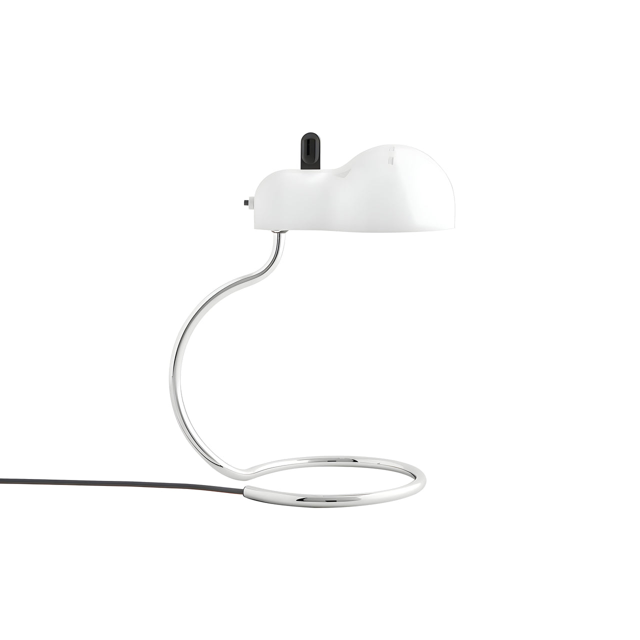 Minitopo Table Lamp: White + Polished Chrome