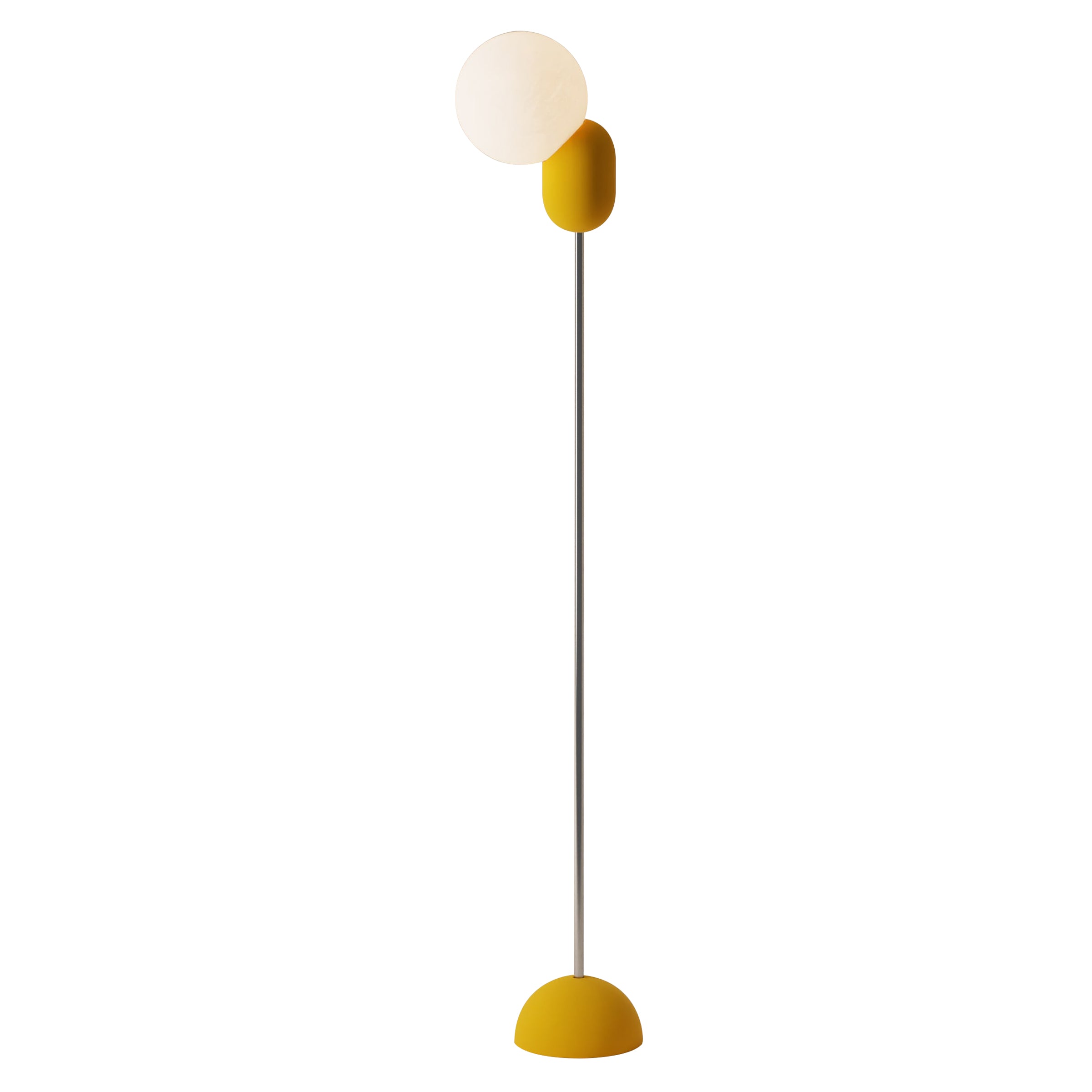 Cantilever Floor Light: Mustard + Chrome