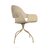 Showtime Nude Chair with Swivel Base: Seat + Backrest Upholstered + Natural Ash + Beige