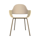 Showtime Nude Chair with Metal Base: Seat + Backrest Upholstered + Natural Ash + Beige