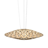 Flax Pendant Light: Large + Bamboo + White