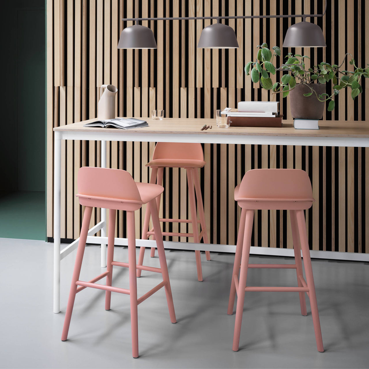 Nerd Bar + Counter Stool: Steel Footrest + LS
