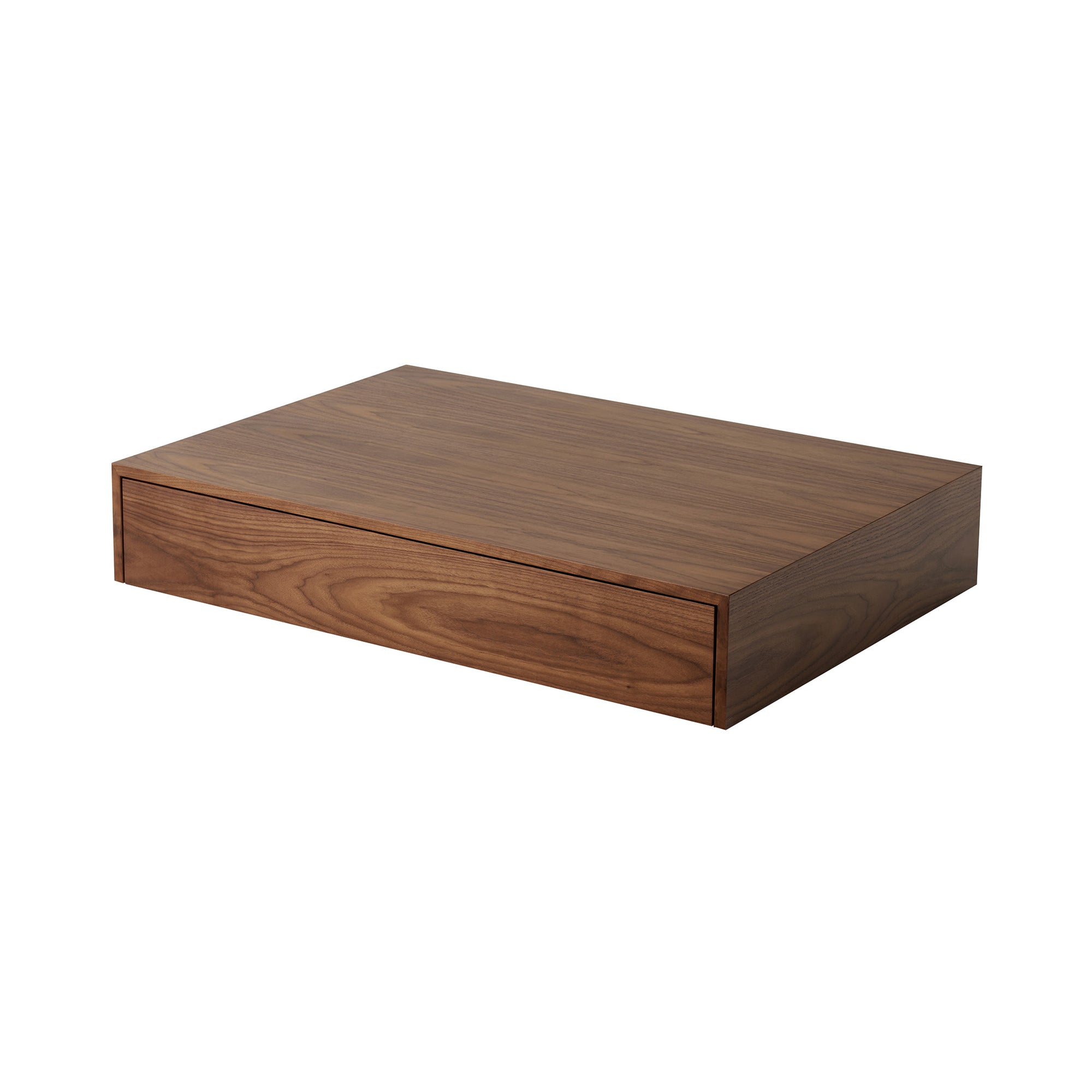 Mass Wide Coffee Table: With Drawer + Walnut