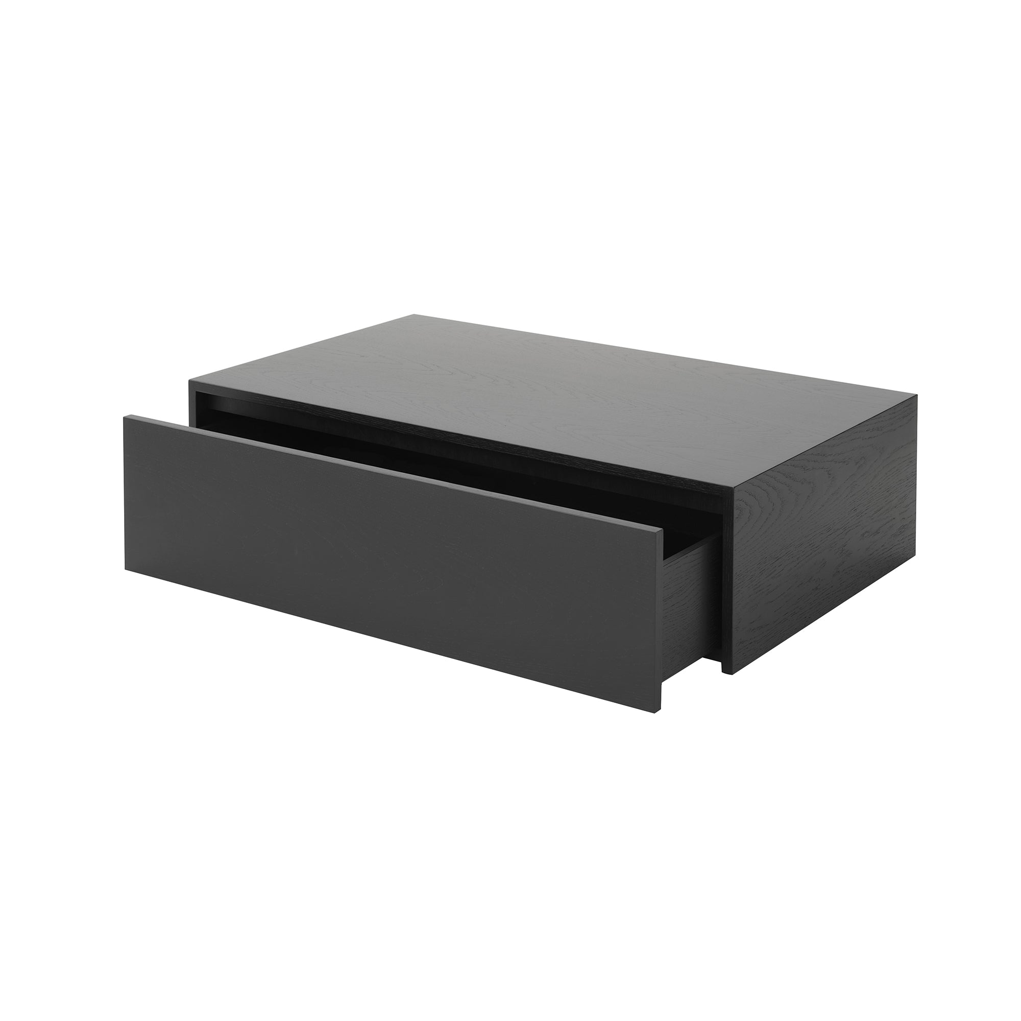 Mass Coffee Table High: With Drawer +  Black Stained Oak