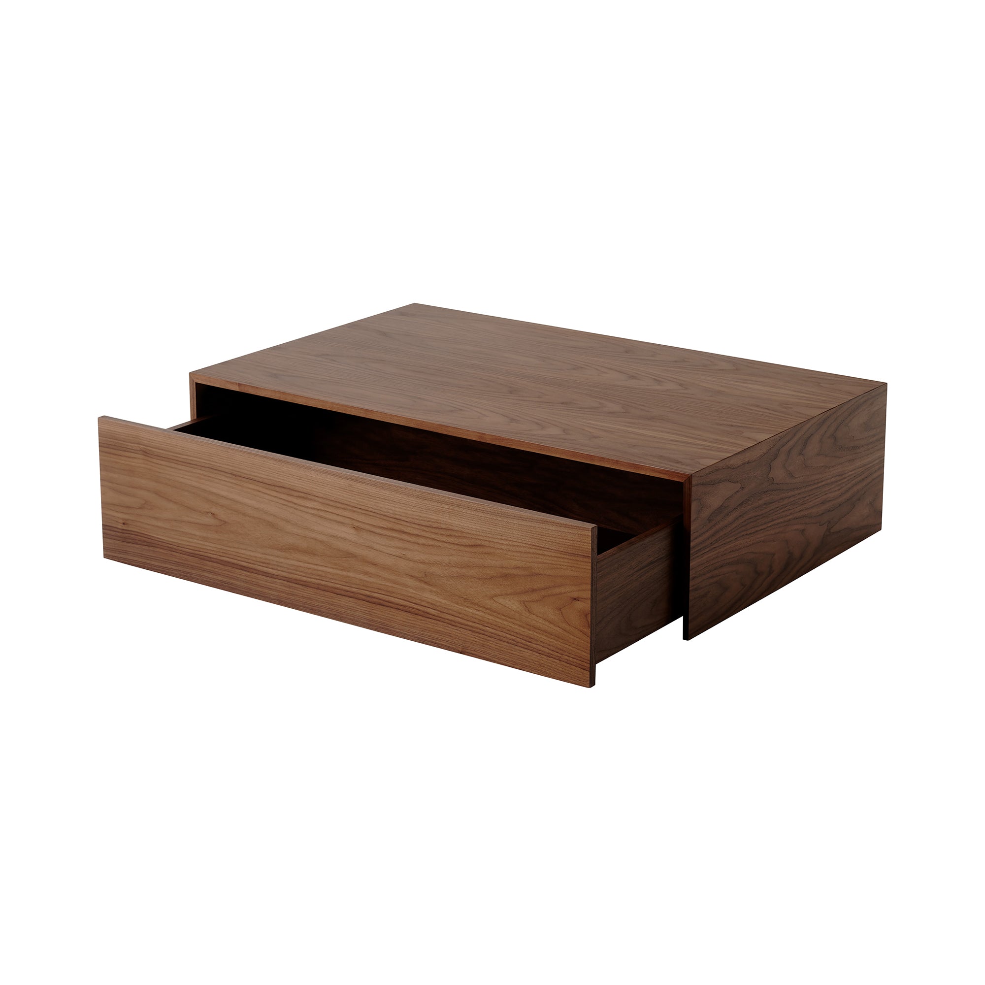 Mass Coffee Table High: With Drawer + Walnut