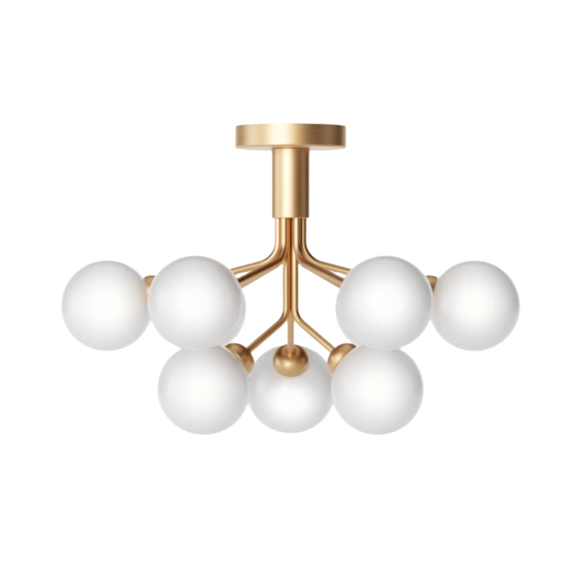 Apiales 9 Ceiling: Brushed Brass + Opal White