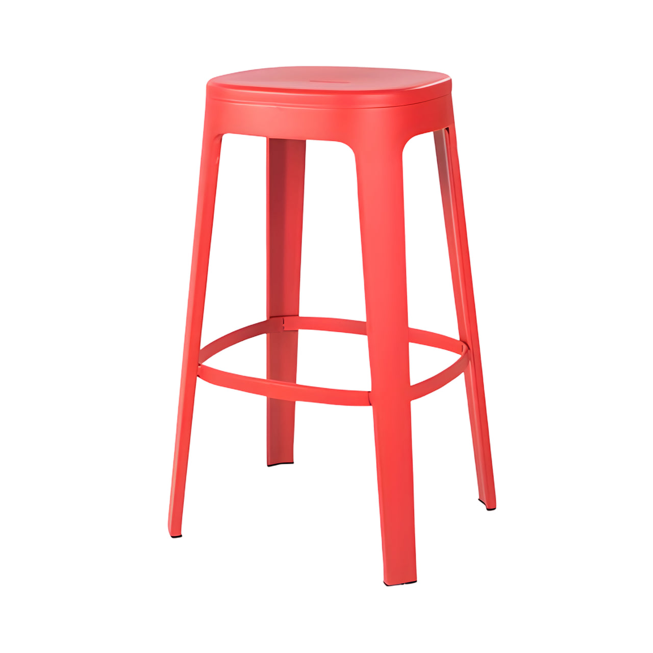 Ombra Bar + Counter Stool: Stacking + Bar + Traffic Red