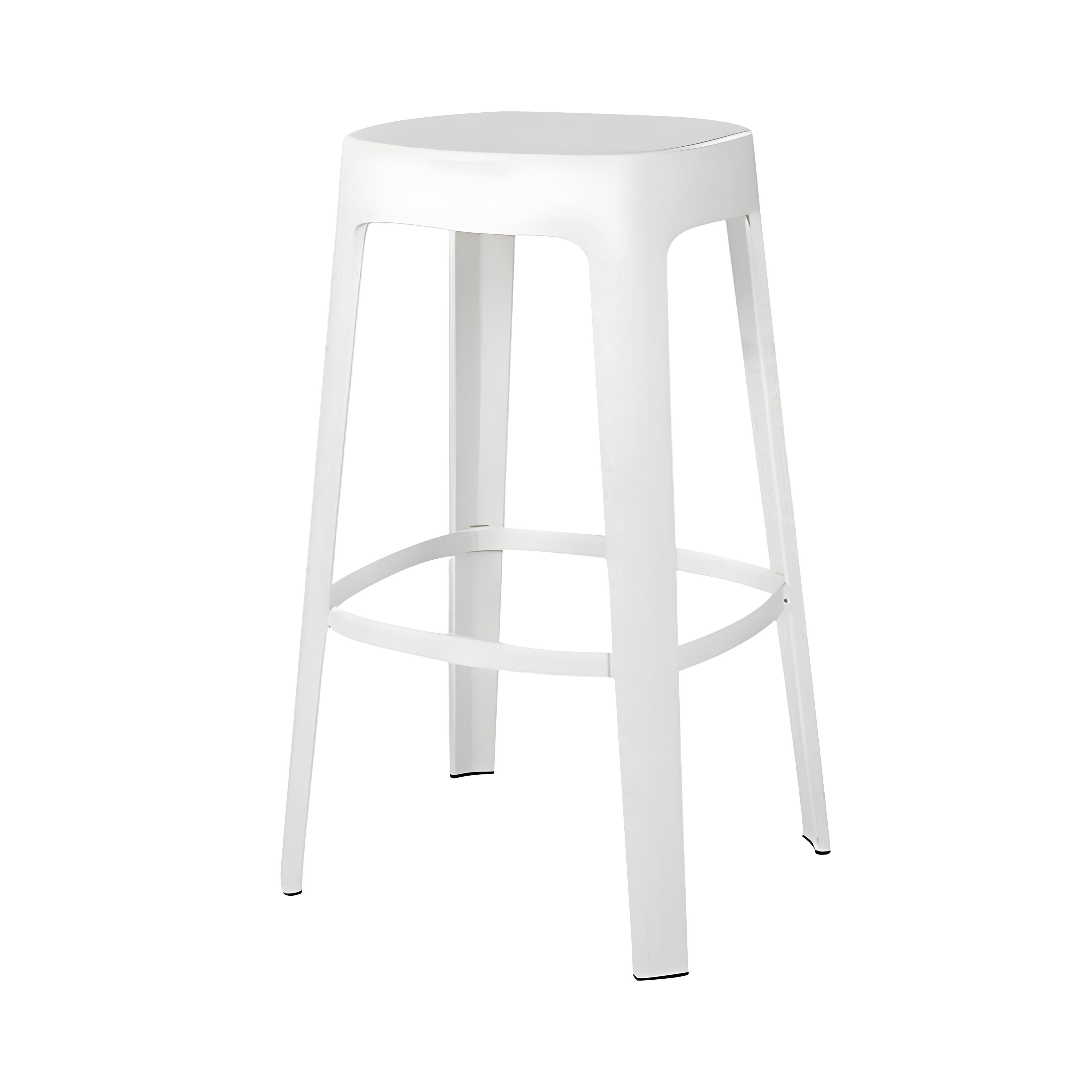 Ombra Bar + Counter Stool: Stacking + Bar + Traffic White