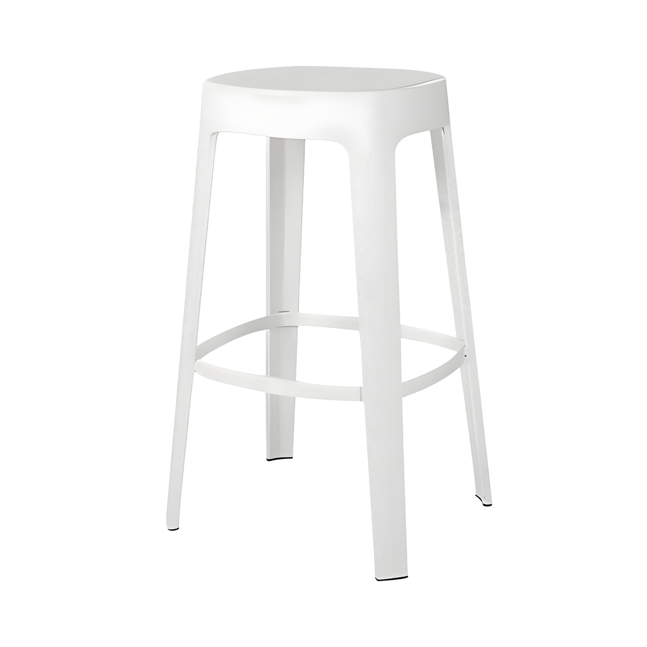 Ombra Bar + Counter Stool: Stacking + Bar + Traffic White