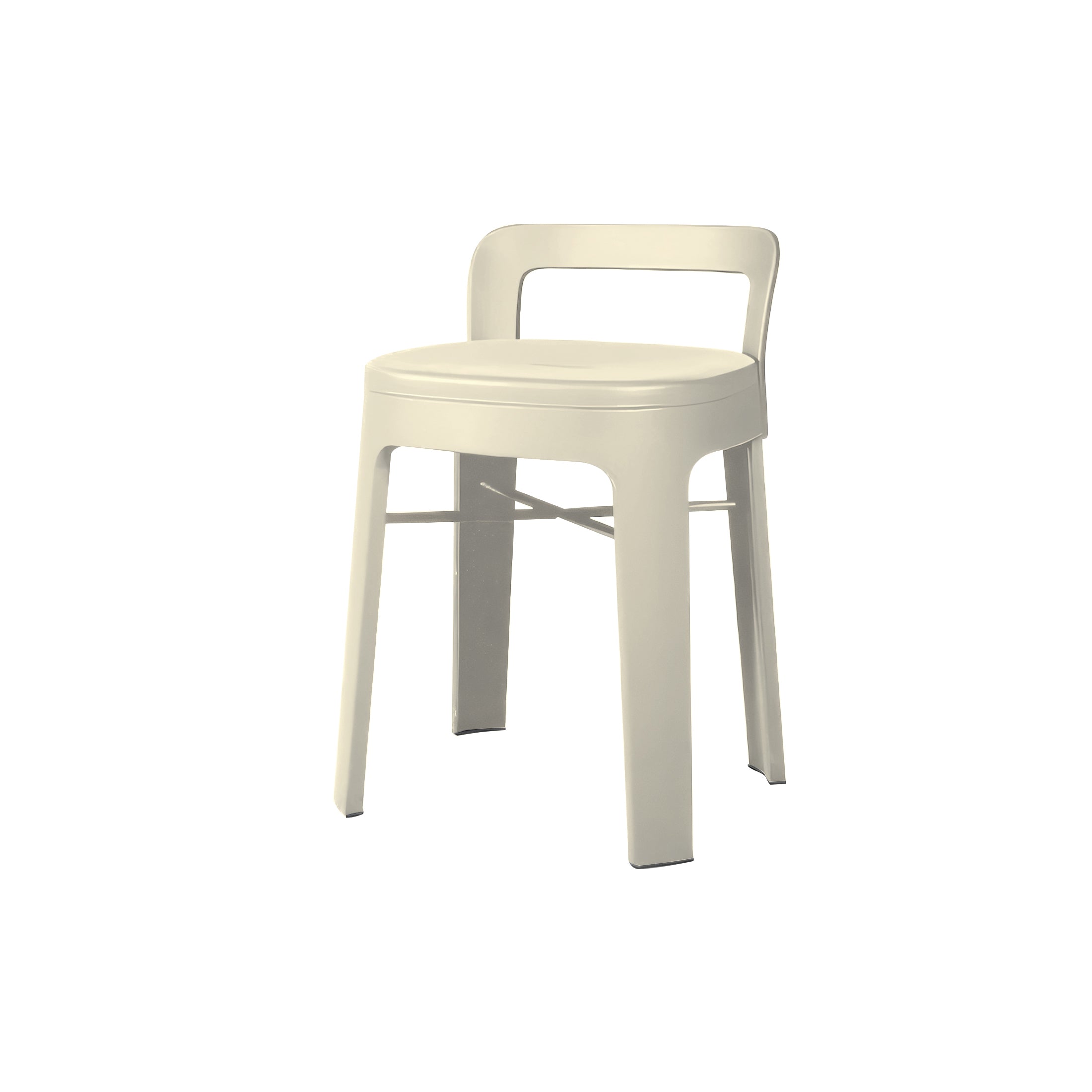 Ombra Stool with Backrest: Silk Grey