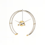 Omega Table Clock: Stainless Steel + Gold + Polished Brass