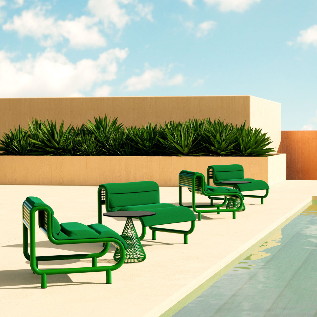 Tube Lounge Chair: Outdoor