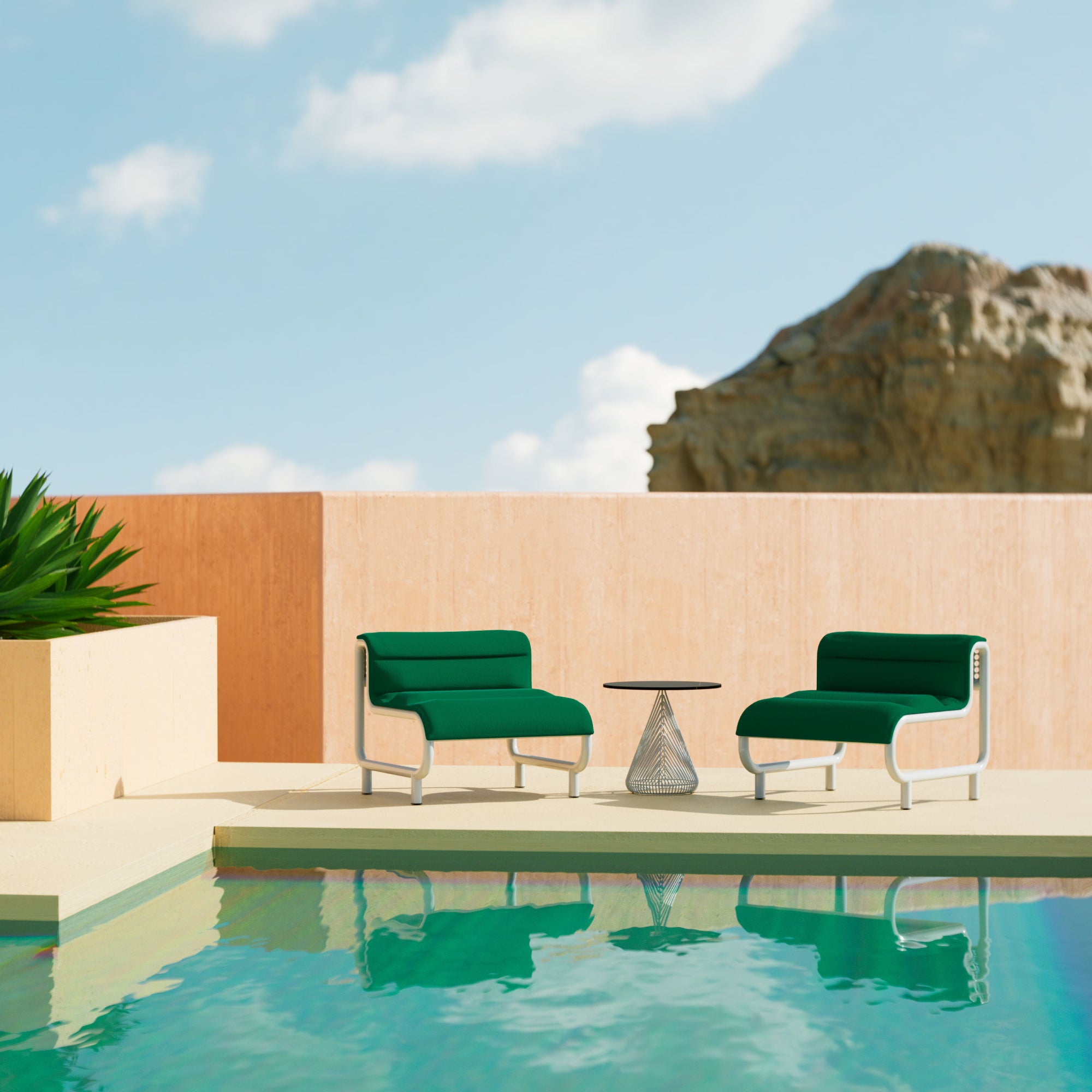 Tube Lounge Chair: Outdoor