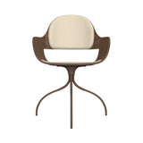 Showtime Nude Chair with Swivel Base: Seat + Backrest Cushion + Walnut + Pale Brown