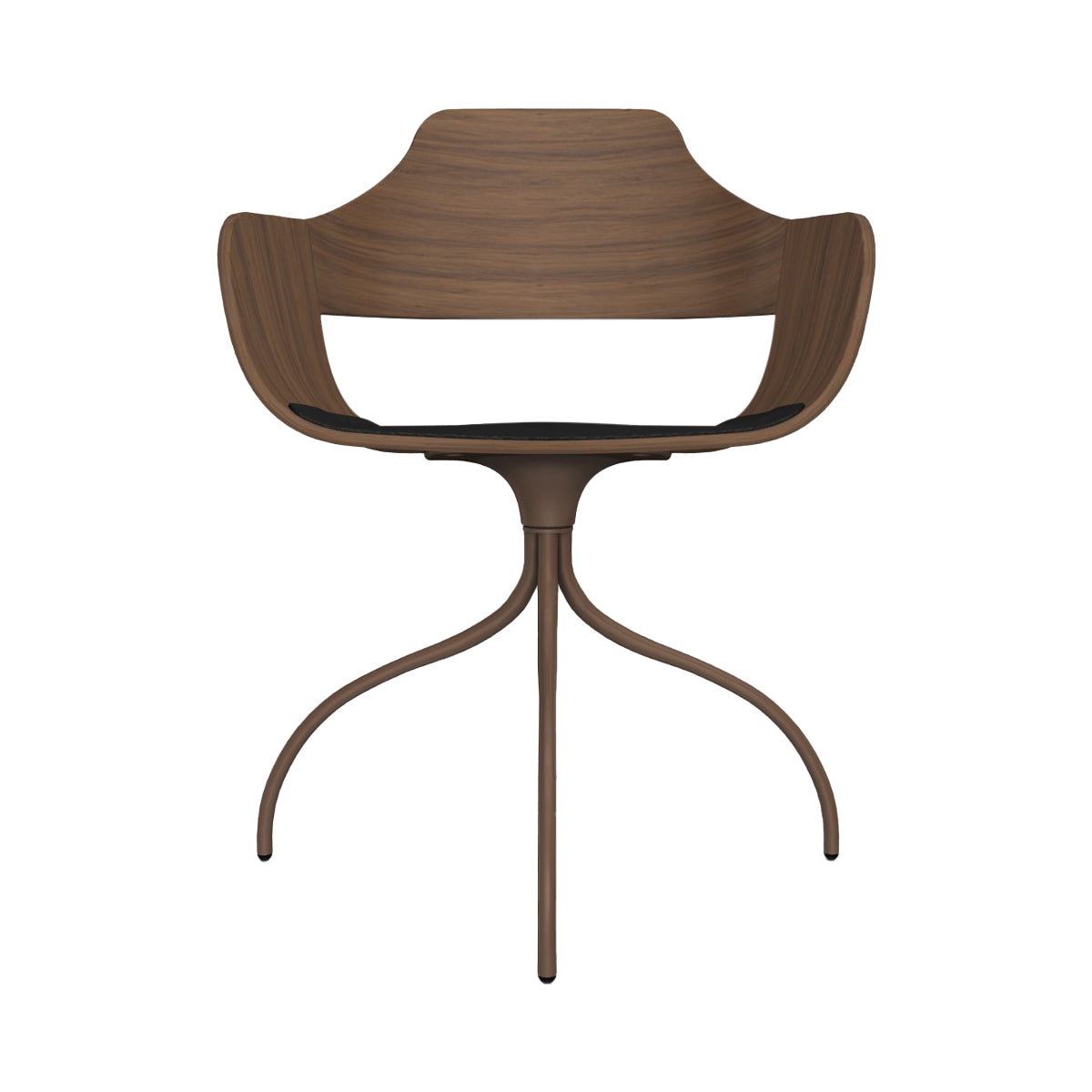 Showtime Chair with Swivel Base: Seat Upholstered + Pale Brown