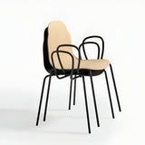 Body Stacking Chair with Armrest: Metal
