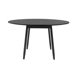 Incha Table: Round + Charcoal + Black Stained Oak