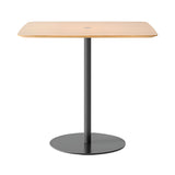 Nucleo Dining Table: Square + Black + Whitened Oak