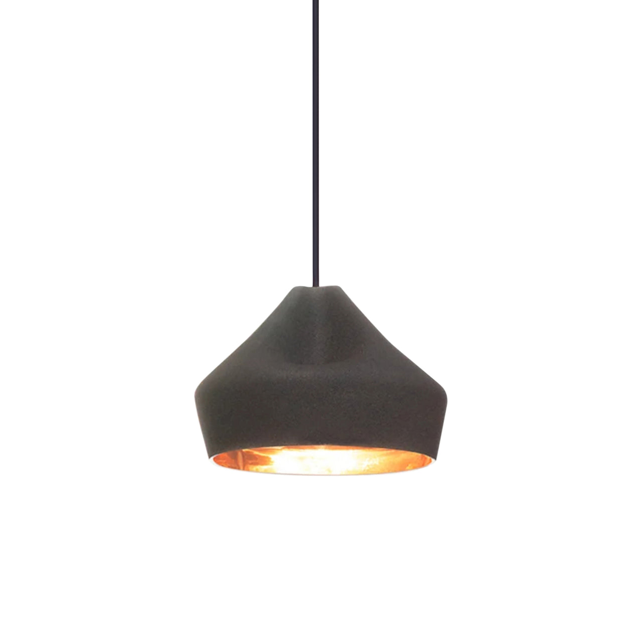 Pleat Box 24 Pendant Light: Black + Gold