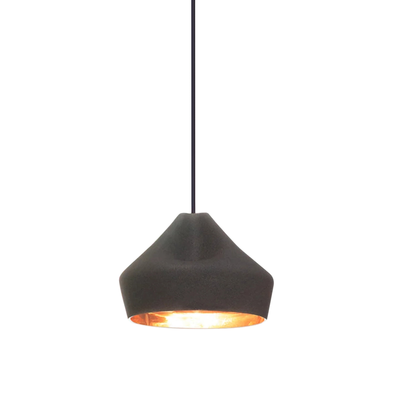Pleat Box 24 Pendant Light: Black + Gold