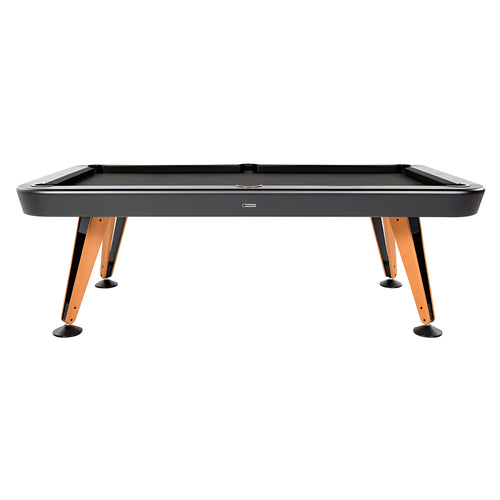 Diagonal Outdoor Pool Table: 8 Feet + Jet Black + Black