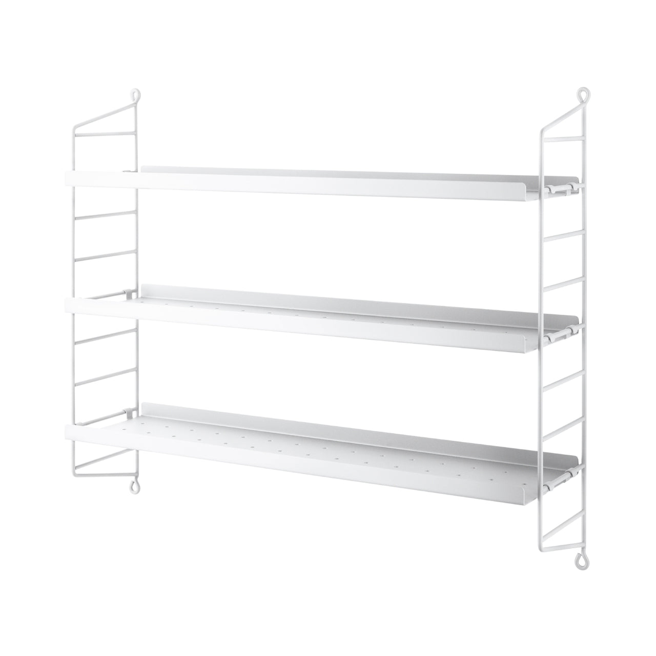 String Pocket Metal Shelving: White