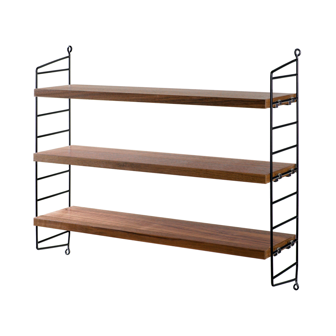 String Pocket Shelving: Walnut + Black