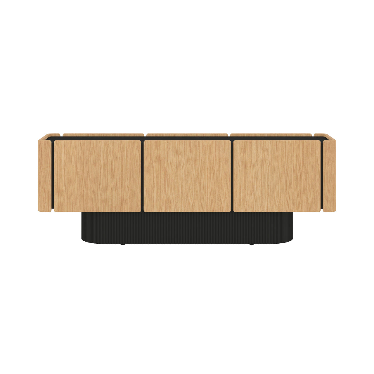 Dune Sideboard: 6 Doors + Super-Matt Oak + Black