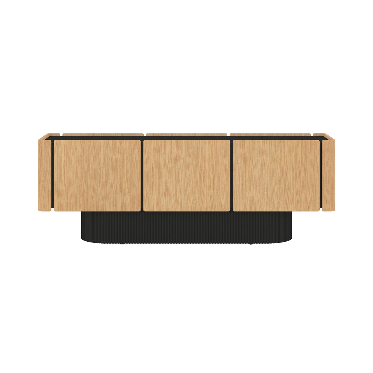 Dune Sideboard: 6 Doors + Super-Matt Oak + Black