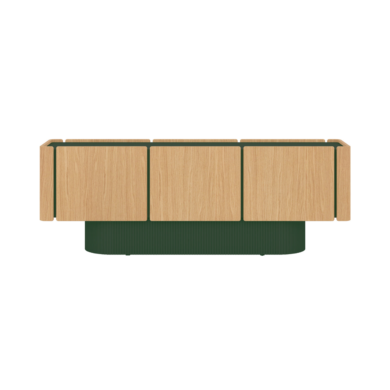 Dune Sideboard: 6 Doors + Super-Matt Oak + Forest Green