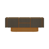 Dune Sideboard: 4 Doors + 2 Drawers + Dark Grey Stained Oak + Copper