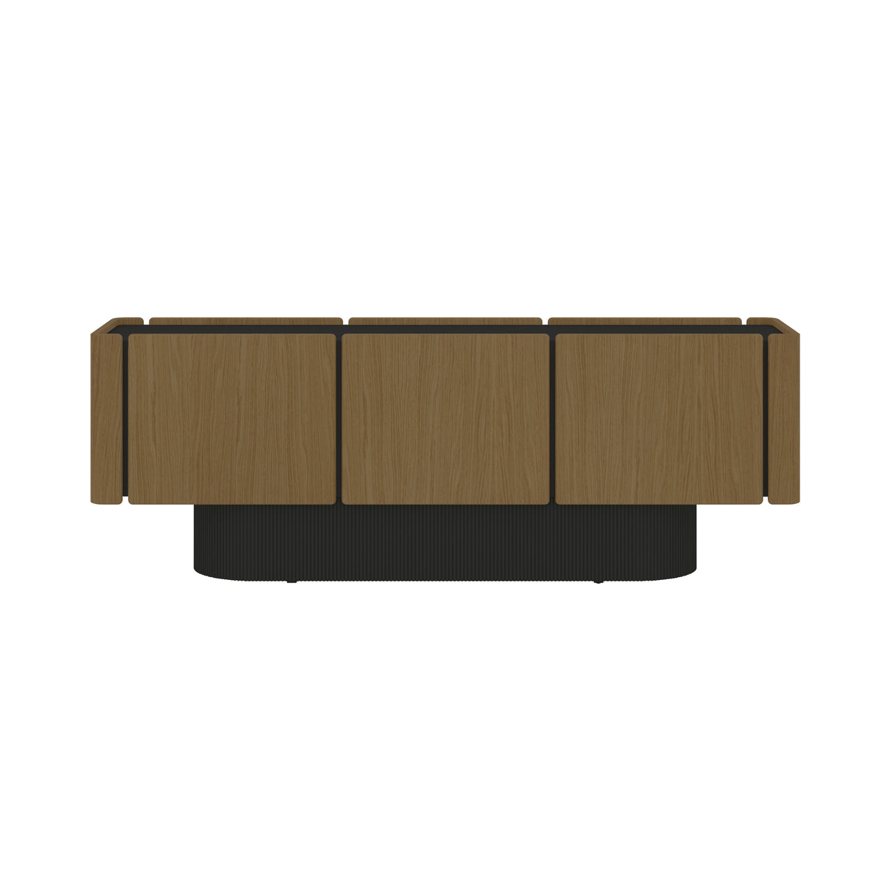 Dune Sideboard: 6 Doors + Walnut Stained Oak + Black