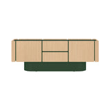 Dune Sideboard: 4 Doors + 2 Drawers + Whitened Oak + Forest Green