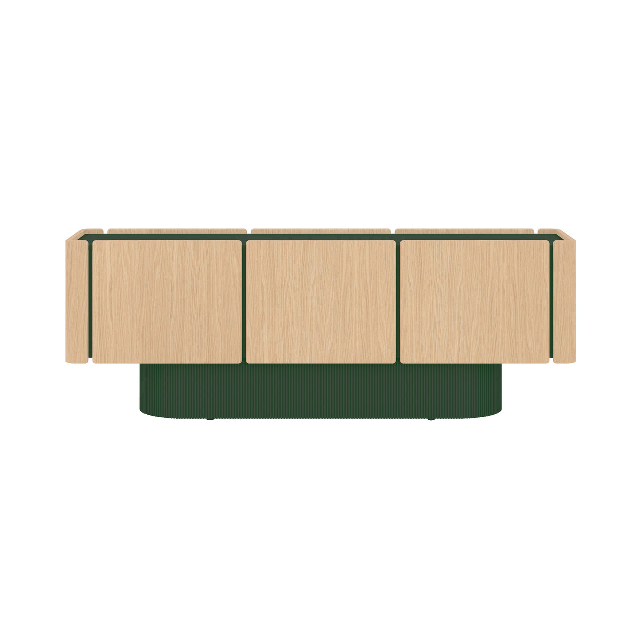 Dune Sideboard: 6 Doors + Whitened Oak + Forest Green